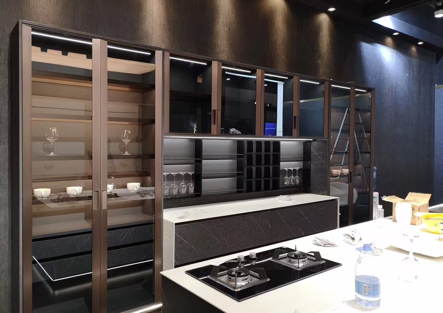 aluminum-frame-glass-door-kitchen-cabinet