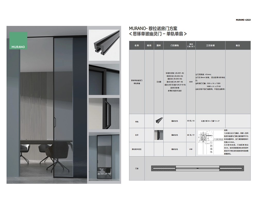 SZHUO Single side glass hidden Hanging sliding door