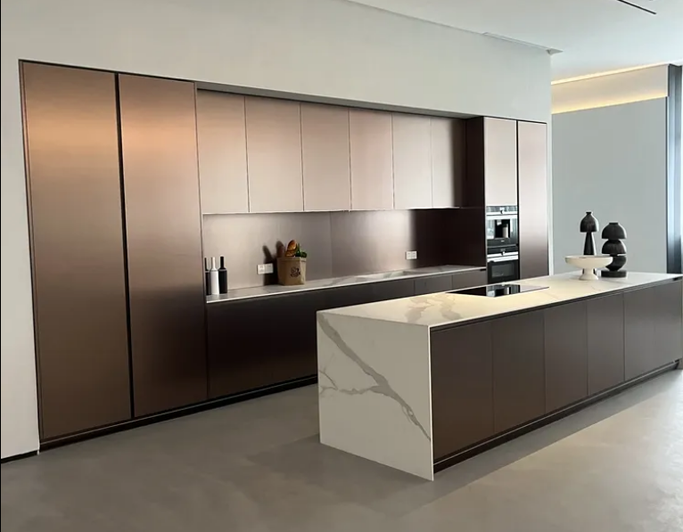 PET metal brass kitchen cabinet 1